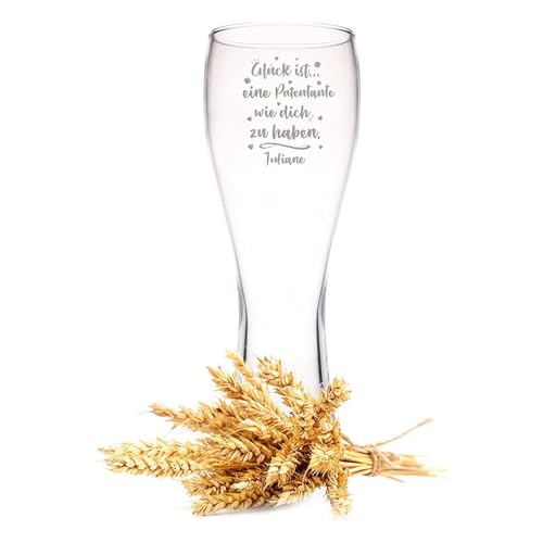 GRAVURZEILE Leonardo Weizenglas mit Gravur - Glück ist einen Patentante wie dich zu haben - Personalisiert mit Name - Geschenke für Paten - 0,5l - Bierglas als Geschenk für Frauen - Farbe: Patentante GRAVURZEILE Leonardo Weizenglas mit Gravur - Glück ist einen Patentante wie dich zu haben - Personalisiert mit Name - Geschenke für Paten - 0,5l - Bierglas als Geschenk für Frauen - Farbe: Patentante von GRAVURZEILE
