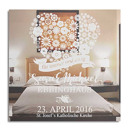 GRAVURZEILE Gravierter Motivspiegel - Hochzeit Immer & Ewig - Personalisiert mit Namen & Hochzeitsdaten - Wandspiegel Spiegel mit Gravur - Geschenk für Brautpaar zur Hochzeit - Größe: 30 x 30 cm von GRAVURZEILE