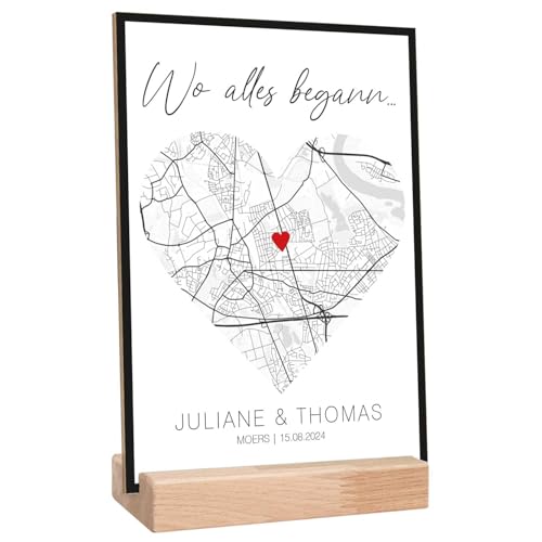 GRAVURZEILE Personalisiertes Bild auf Holz - Wo alles begann - Mit deinem Wunschort - Ideal als Hochzeitsgeschenk - Personalisierte Geschenke für Frauen - Geschenk zum Jahrestag - Klassisch GRAVURZEILE Personalisiertes Bild auf Holz - Wo alles begann - Mit deinem Wunschort - Ideal als Hochzeitsgeschenk - Personalisierte Geschenke für Frauen - Geschenk zum Jahrestag - Klassisch von GRAVURZEILE