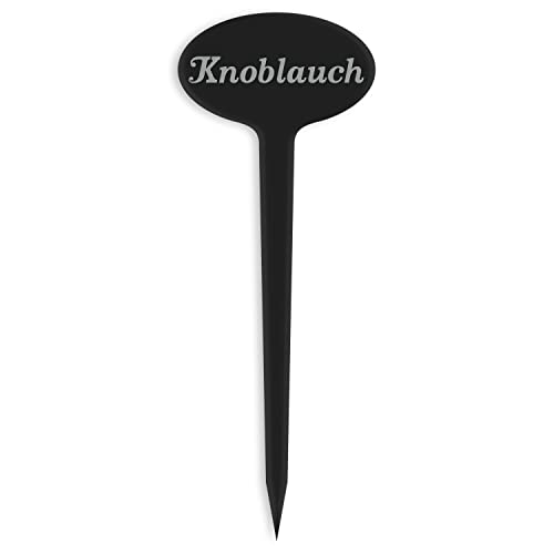 GRAVURZEILE Pflanzenschilder mit Gravur - Knoblauch - Stilvolle Kräuterschilder aus schwarzem Acryl für den Garten - Kräuterstecker geeignet für Beet & Kräutergarten - Farbe: Knoblauch GRAVURZEILE Pflanzenschilder mit Gravur - Knoblauch - Stilvolle Kräuterschilder aus schwarzem Acryl für den Garten - Kräuterstecker geeignet für Beet & Kräutergarten - Farbe: Knoblauch von GRAVURZEILE