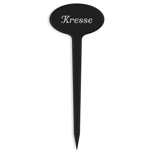 GRAVURZEILE Pflanzenschilder mit Gravur - Kresse - Stilvolle Kräuterschilder aus schwarzem Acryl für den Garten - Kräuterstecker geeignet für Beet & Kräutergarten - Farbe: Kresse GRAVURZEILE Pflanzenschilder mit Gravur - Kresse - Stilvolle Kräuterschilder aus schwarzem Acryl für den Garten - Kräuterstecker geeignet für Beet & Kräutergarten - Farbe: Kresse von GRAVURZEILE