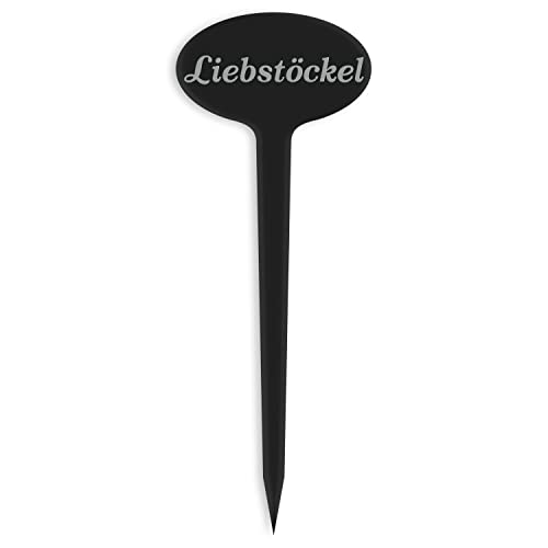 GRAVURZEILE Pflanzenschilder mit Gravur - Liebstöckel - Stilvolle Kräuterschilder aus schwarzem Acryl für den Garten - Kräuterstecker geeignet für Beet & Kräutergarten - Farbe: Liebstöckel GRAVURZEILE Pflanzenschilder mit Gravur - Liebstöckel - Stilvolle Kräuterschilder aus schwarzem Acryl für den Garten - Kräuterstecker geeignet für Beet & Kräutergarten - Farbe: Liebstöckel von GRAVURZEILE