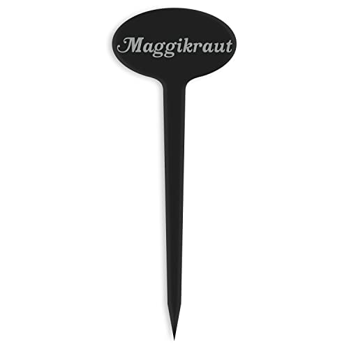 GRAVURZEILE Pflanzenschilder mit Gravur - Maggikraut - Stilvolle Kräuterschilder aus schwarzem Acryl für den Garten - Kräuterstecker geeignet für Beet & Kräutergarten - Farbe: Maggikraut GRAVURZEILE Pflanzenschilder mit Gravur - Maggikraut - Stilvolle Kräuterschilder aus schwarzem Acryl für den Garten - Kräuterstecker geeignet für Beet & Kräutergarten - Farbe: Maggikraut von GRAVURZEILE