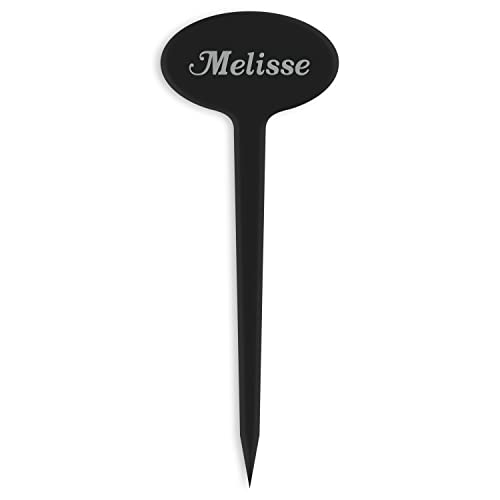 GRAVURZEILE Pflanzenschilder mit Gravur - Melisse - Stilvolle Kräuterschilder aus schwarzem Acryl für den Garten - Kräuterstecker geeignet für Beet & Kräutergarten - Farbe: Melisse GRAVURZEILE Pflanzenschilder mit Gravur - Melisse - Stilvolle Kräuterschilder aus schwarzem Acryl für den Garten - Kräuterstecker geeignet für Beet & Kräutergarten - Farbe: Melisse von GRAVURZEILE