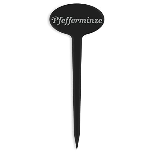 GRAVURZEILE Pflanzenschilder mit Gravur - Pfefferminze - Stilvolle Kräuterschilder aus schwarzem Acryl für den Garten - Kräuterstecker geeignet für Beet & Kräutergarten - Farbe: Pfefferminze GRAVURZEILE Pflanzenschilder mit Gravur - Pfefferminze - Stilvolle Kräuterschilder aus schwarzem Acryl für den Garten - Kräuterstecker geeignet für Beet & Kräutergarten - Farbe: Pfefferminze von GRAVURZEILE