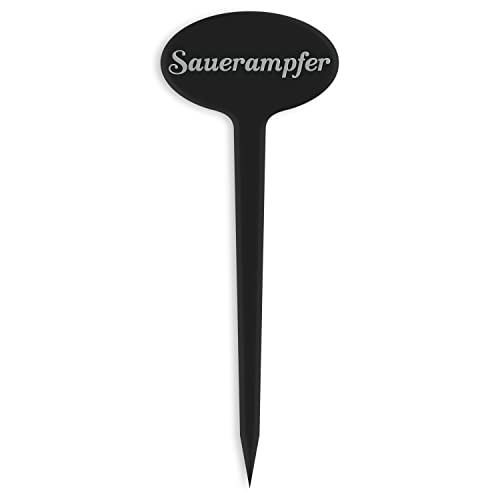 GRAVURZEILE Pflanzenschilder mit Gravur - Sauerampfer - Stilvolle Kräuterschilder aus schwarzem Acryl für den Garten - Kräuterstecker geeignet für Beet & Kräutergarten - Farbe: Sauerampfer GRAVURZEILE Pflanzenschilder mit Gravur - Sauerampfer - Stilvolle Kräuterschilder aus schwarzem Acryl für den Garten - Kräuterstecker geeignet für Beet & Kräutergarten - Farbe: Sauerampfer von GRAVURZEILE