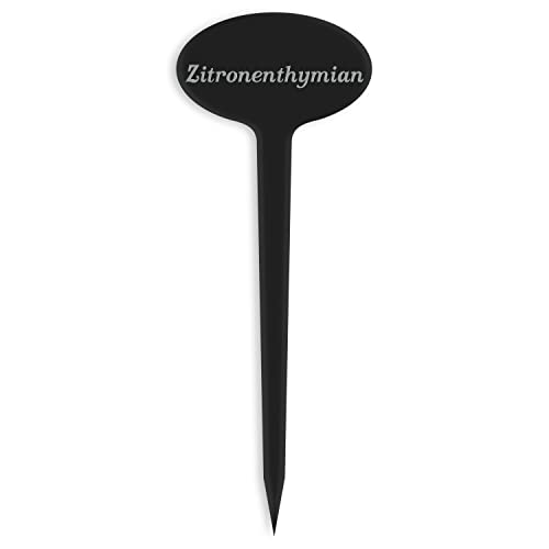 GRAVURZEILE Pflanzenschilder mit Gravur - Zitronenthymian - Stilvolle Kräuterschilder aus schwarzem Acryl für den Garten - Kräuterstecker geeignet für Beet & Kräutergarten - Farbe: Zitronenthymian GRAVURZEILE Pflanzenschilder mit Gravur - Zitronenthymian - Stilvolle Kräuterschilder aus schwarzem Acryl für den Garten - Kräuterstecker geeignet für Beet & Kräutergarten - Farbe: Zitronenthymian von GRAVURZEILE