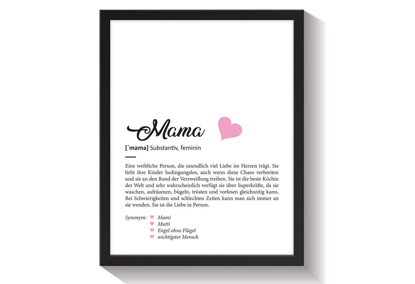 GRAVURZEILE Poster Definition Poster, Kunstdrucke auf DIN A4 Foto-Papier, Mama Geschenk, Liebevolle Worterklärung im Duden-Format - Mit Rahmen GRAVURZEILE Poster Definition Poster, Kunstdrucke auf DIN A4 Foto-Papier, Mama Geschenk, Liebevolle Worterklärung im Duden-Format - Mit Rahmen von GRAVURZEILE