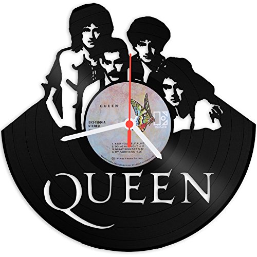 GRAVURZEILE Queen Design Wanduhr aus Vinyl Schallplattenuhr im Upcycling Design Vinyl-Uhr Wand-Deko Vintage-Uhr Wand-Dekoration Retro-Uhr Made in Germany von GRAVURZEILE