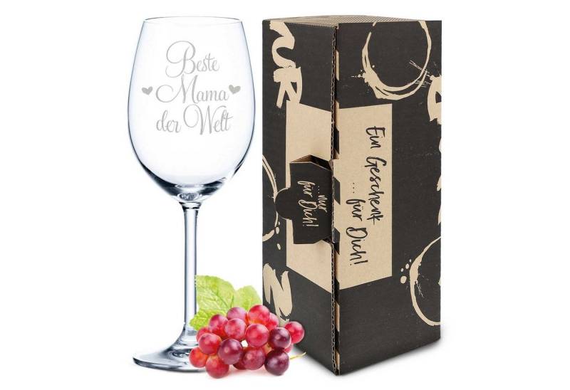 GRAVURZEILE Rotweinglas mit Gravur - Beste Mama der Welt - Lasergraviert - Muttertagsgeschenk, Qualitätsglas aus dem Hause Leonardo, Ausführung: Daily Weinglas von GRAVURZEILE