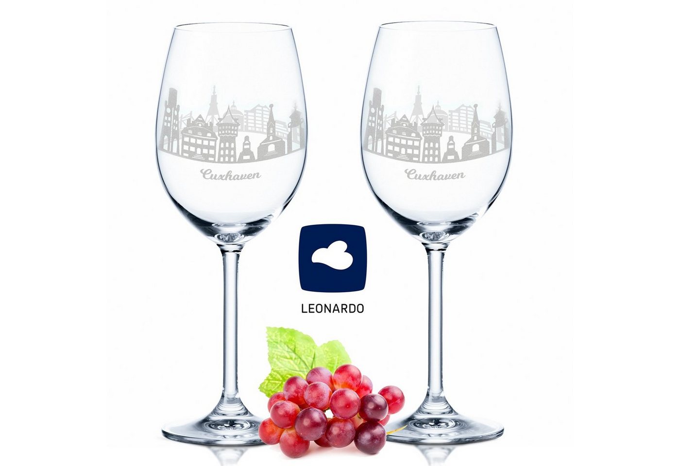 GRAVURZEILE Rotweinglas Leonardo Weinglas mit 360° Gravur - Cuxhaven Geschenk im 2er Set, Glas, graviertes Geschenk als Souvenir Andenken & Mitbringsel GRAVURZEILE Rotweinglas Leonardo Weinglas mit 360° Gravur - Cuxhaven Geschenk im 2er Set, Glas, graviertes Geschenk als Souvenir Andenken & Mitbringsel von GRAVURZEILE