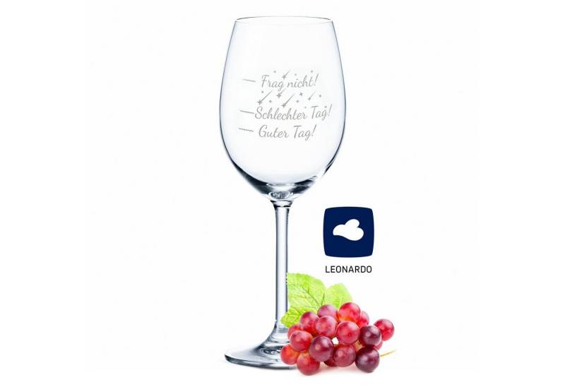 GRAVURZEILE Rotweinglas Leonardo Weinglas mit Gravur - Schlechter Tag, Guter Tag V2, Glas, graviertes Geschenk für Partner, Freunde & Familie von GRAVURZEILE