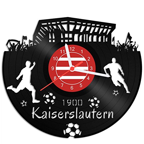 GRAVURZEILE Schallplattenuhr Kaiserslautern - 100% Vereinsliebe - Upcycling Design Wanduhr aus Vinyl Made in Germany von GRAVURZEILE