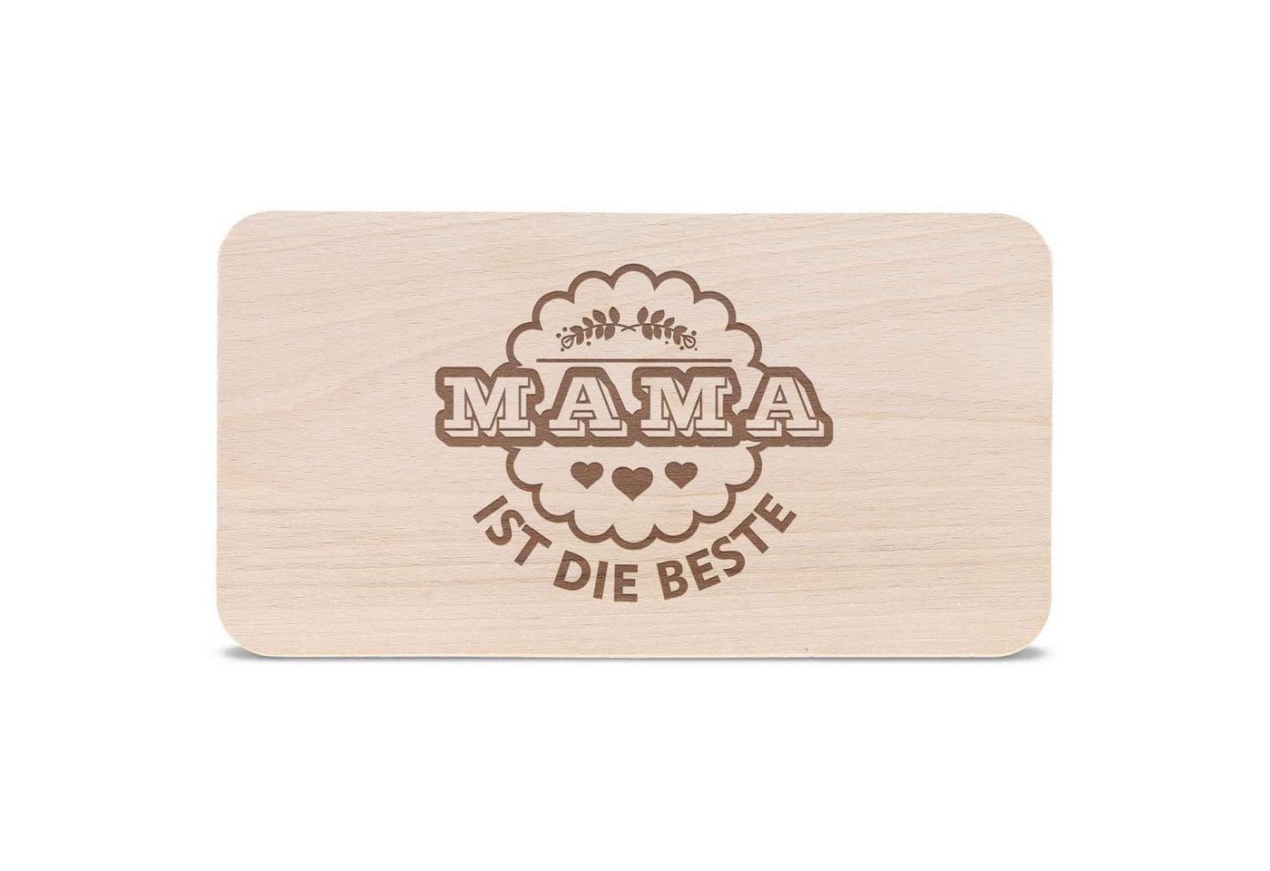 GRAVURZEILE Schneidebrett Frühstücksbrettchen Brotzeitbrett mit Gravur - Mama ist die Beste, Holz, (Kein Set), Geschenk für Mama zum Muttertag Geburtstag von GRAVURZEILE