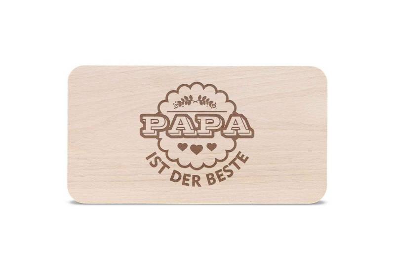 GRAVURZEILE Schneidebrett Frühstücksbrettchen Brettchen mit Gravur - Papa ist der Beste, Holz, (Kein Set), Geschenk für Papa zum Vatertag Geburtstag von GRAVURZEILE