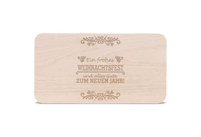 GRAVURZEILE Schneidebrett Frühstücksbrettchen aus Holz mit Gravur - Ein frohes Weihnachtsfest, Weihnachtsdeko - Geschenke für Kinder Jungen und Mädchen, Zu Weihnachten als Geschenk zum Wichteln und Nikolaus von GRAVURZEILE