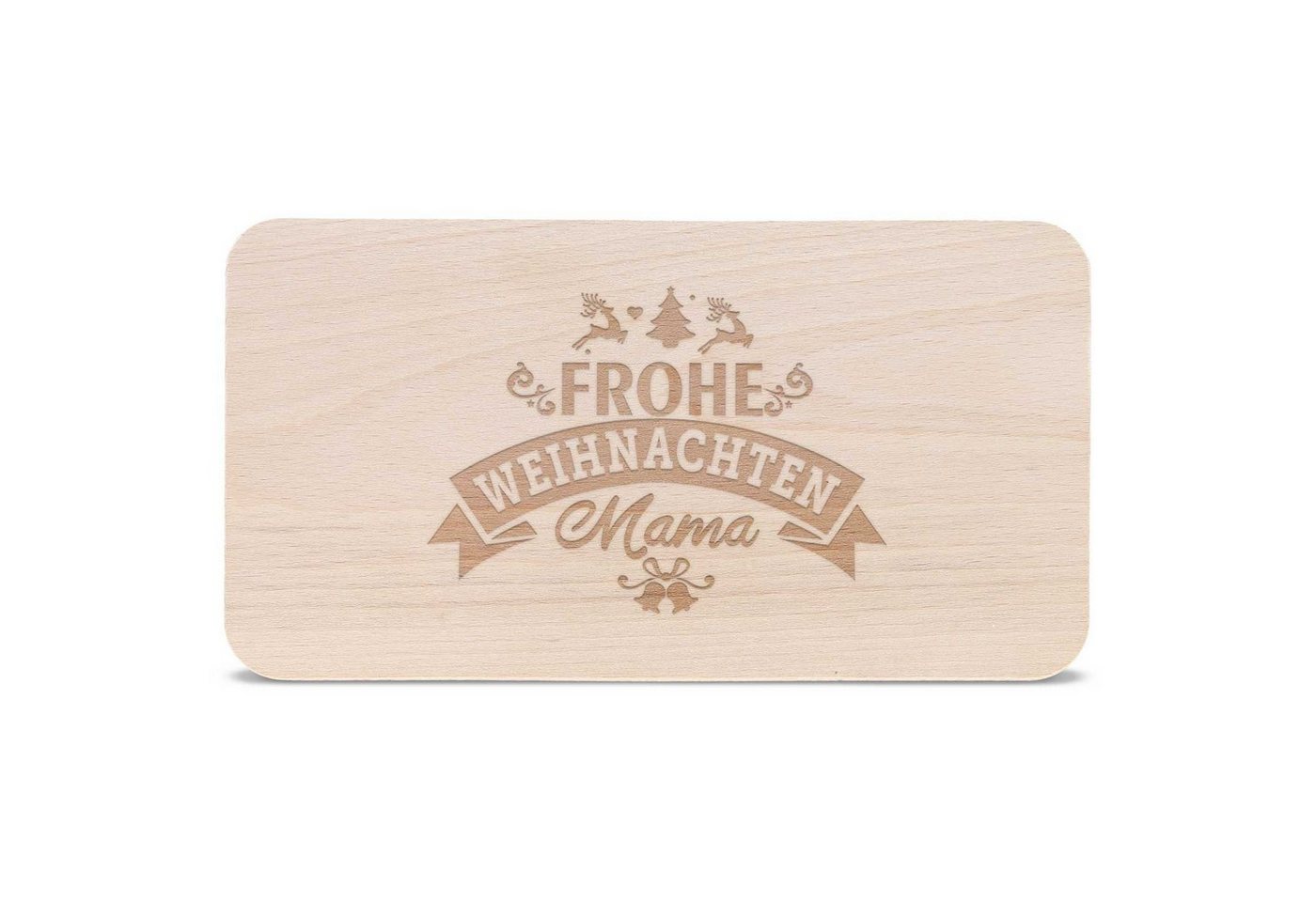 GRAVURZEILE Schneidebrett Frühstücksbrettchen aus Holz mit Gravur - Frohe Weihnachten Mama, Weihnachtsdeko - Geschenke für Kinder Jungen und Mädchen, Zu Weihnachten als Geschenk zum Wichteln und Nikolaus von GRAVURZEILE