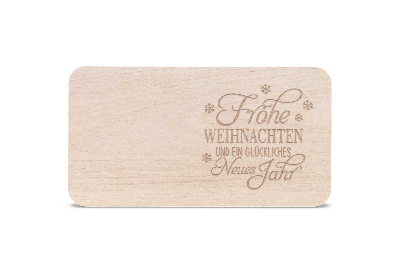GRAVURZEILE Schneidebrett Frühstücksbrettchen aus Holz mit Gravur, - Frohe Weihnachten ein glückliches Neues Jahr -, Zu Weihnachten als Geschenk zum Wichteln und Nikolaus von GRAVURZEILE