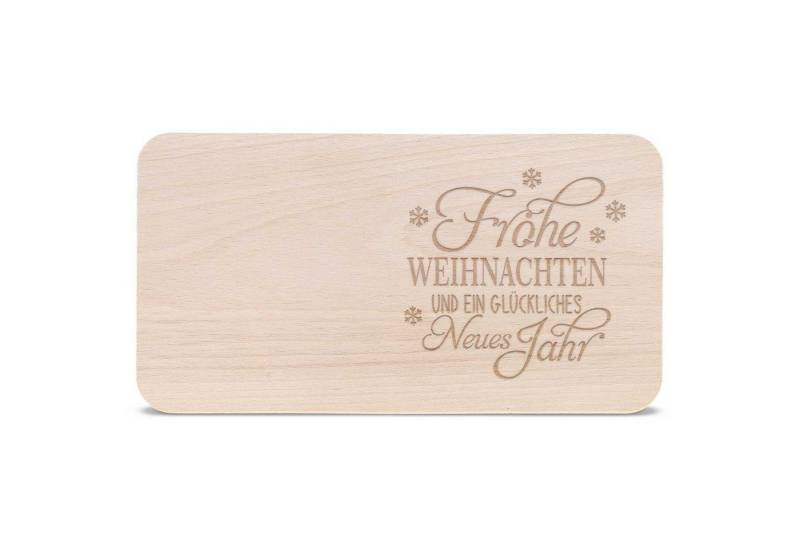 GRAVURZEILE Schneidebrett Frühstücksbrettchen aus Holz mit Gravur, - Frohe Weihnachten ein glückliches Neues Jahr -, Zu Weihnachten als Geschenk zum Wichteln und Nikolaus von GRAVURZEILE