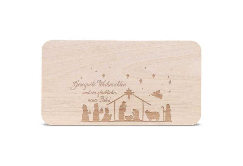 GRAVURZEILE Schneidebrett Frühstücksbrettchen aus Holz mit Gravur - Gesegnete Weihnachten, Weihnachtsdeko - Geschenke für Kinder Jungen und Mädchen, Zu Weihnachten als Geschenk zum Wichteln und Nikolaus von GRAVURZEILE