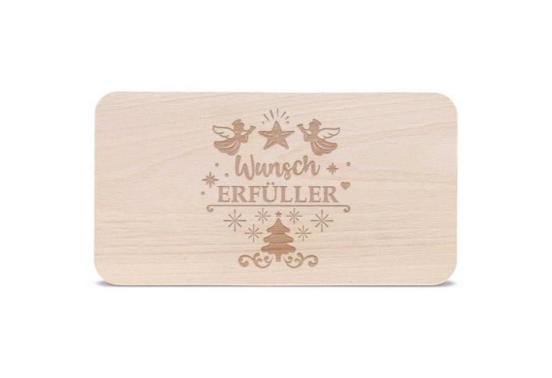 GRAVURZEILE Schneidebrett Frühstücksbrettchen aus Holz mit Gravur - Wunscherfüller, Weihnachtsdeko - Geschenke für Kinder Jungen und Mädchen, Zu Weihnachten als Geschenk zum Wichteln und Nikolaus von GRAVURZEILE