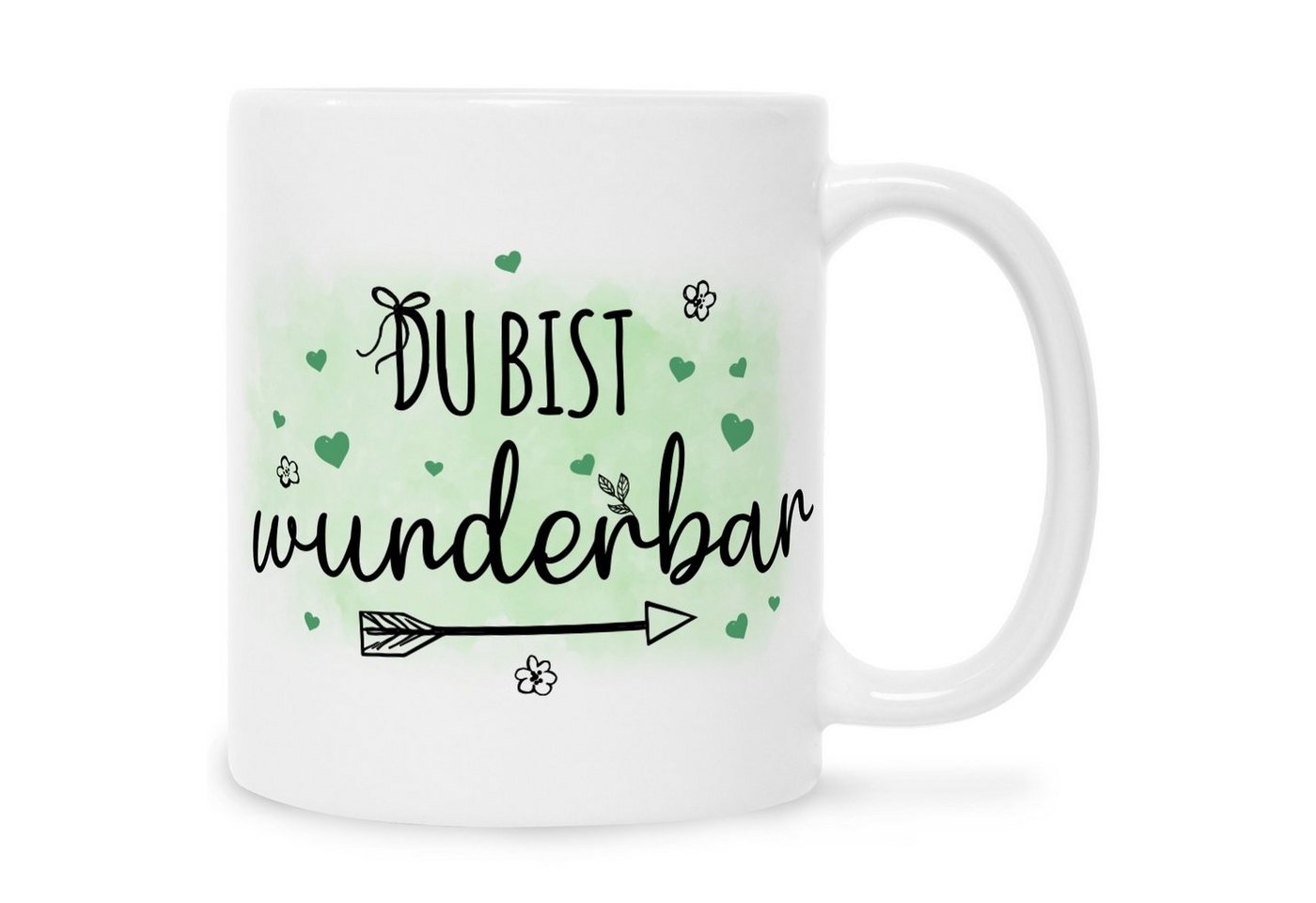 GRAVURZEILE Tasse mit Spruch Du bist wunderbar, Keramik, Farbe: Weiß von GRAVURZEILE