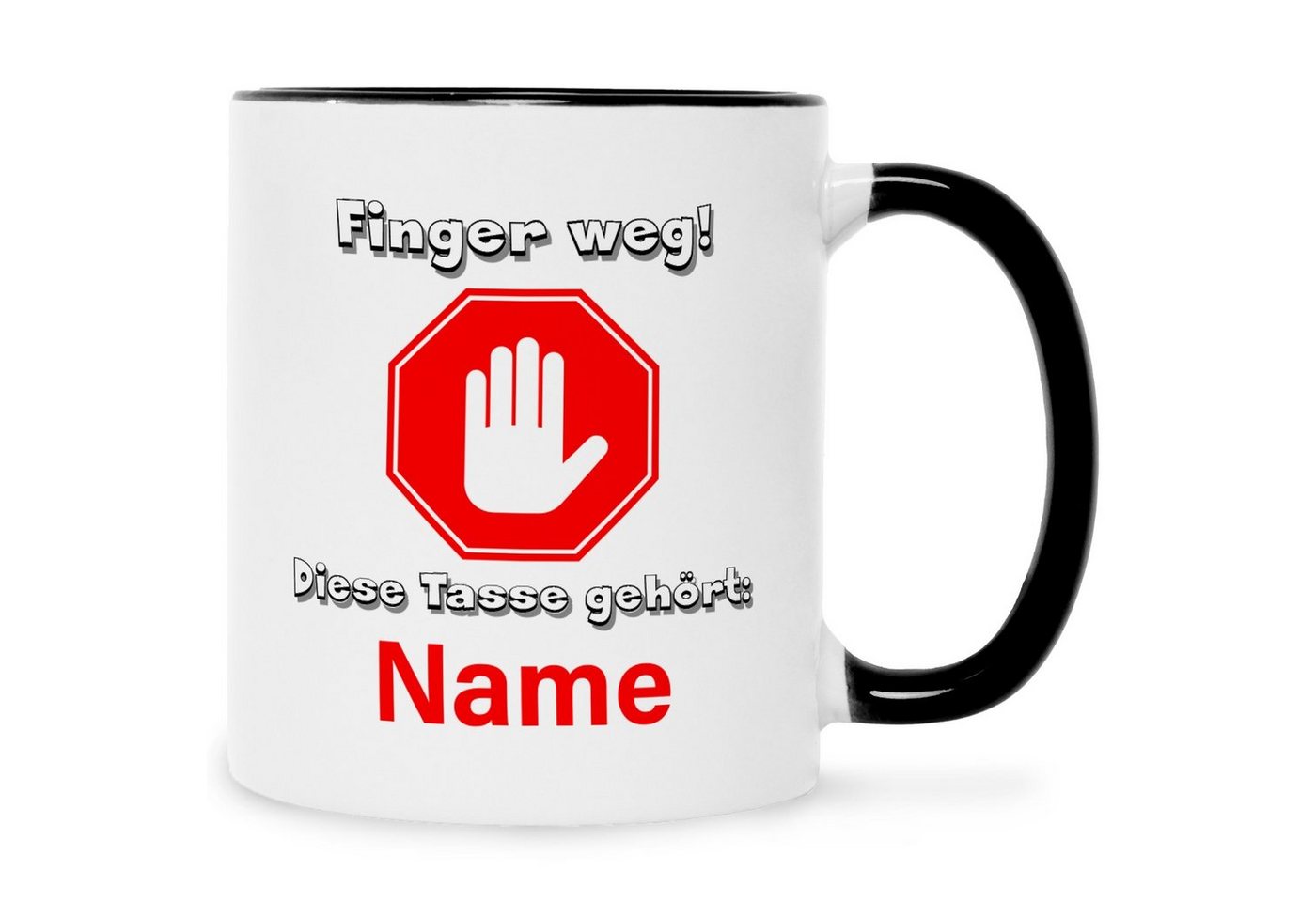 GRAVURZEILE Tasse Bedruckte Tasse mit Spruch - Finger weg!, Lustige Geschenke - Geschenk für Mama Papa Geburtstag Weihnachten von GRAVURZEILE