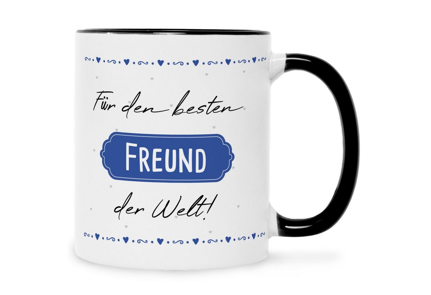 GRAVURZEILE Tasse mit Spruch - Für die Besten der Welt!, Keramik, Farbe: Schwarz & Weiß von GRAVURZEILE