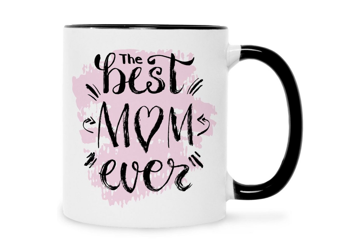 GRAVURZEILE Tasse mit Spruch The best Mom ever, Keramik, Farbe: Schwarz & Weiß von GRAVURZEILE