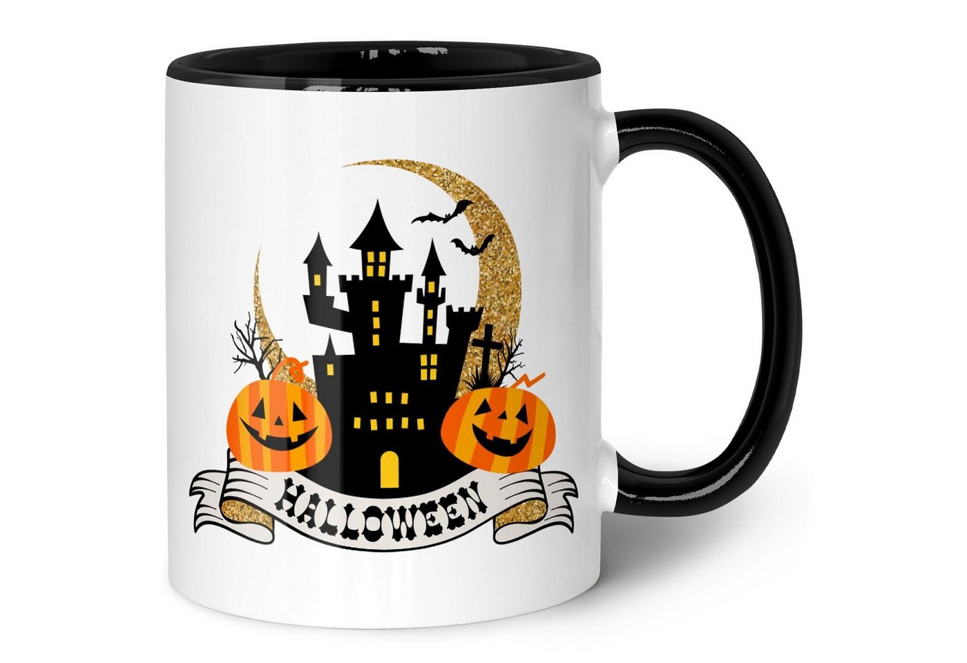 GRAVURZEILE Tasse mit Motiv im Halloween Schloss Design, Keramik, 330 ml von GRAVURZEILE