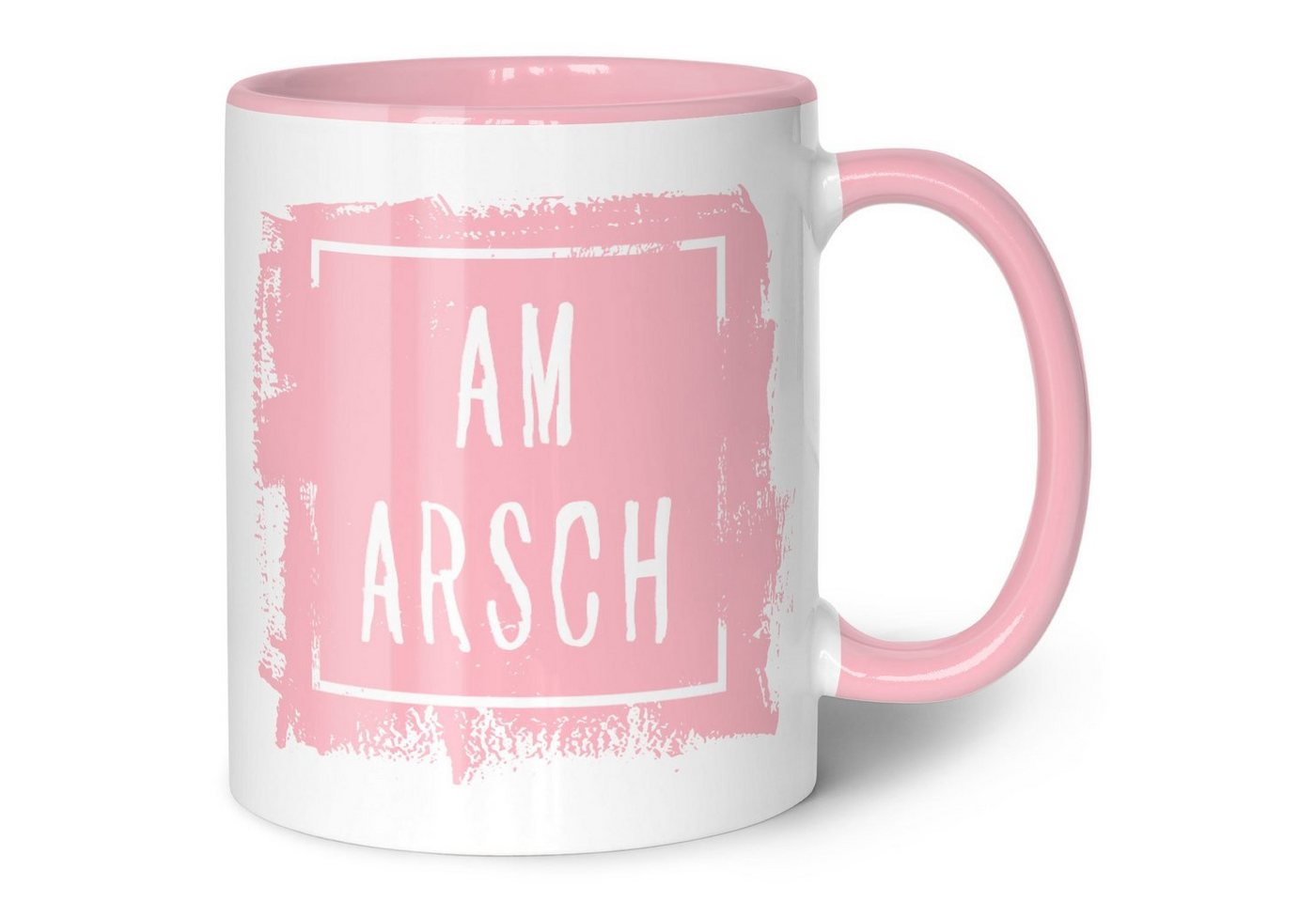 GRAVURZEILE Tasse mit Spruch - Am Arsch, Keramik, Farbe: Rosa von GRAVURZEILE