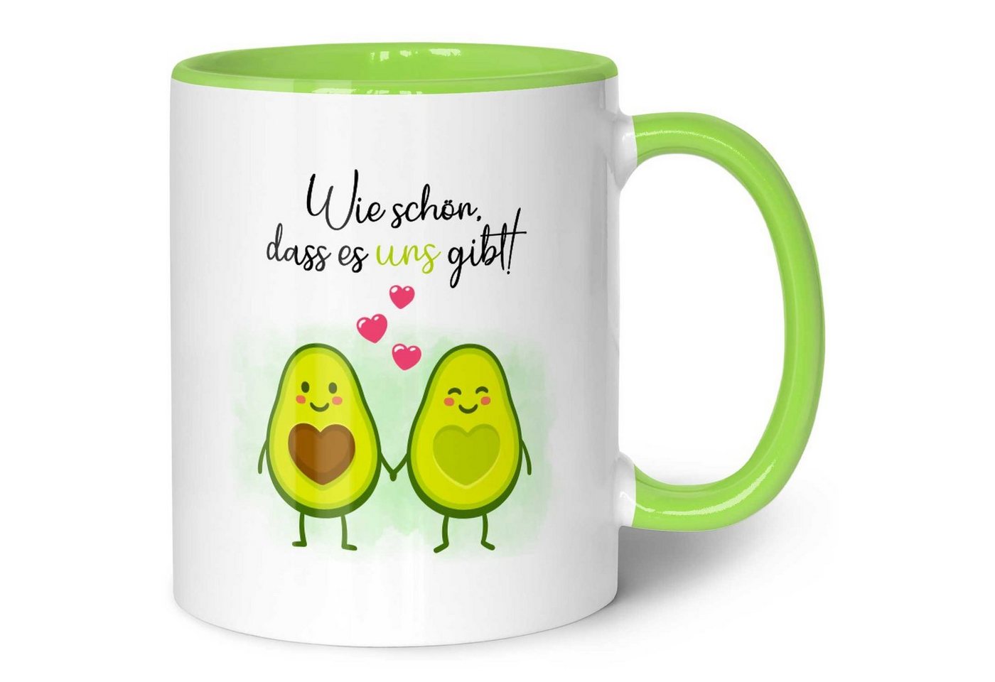 GRAVURZEILE Tasse mit Spruch - Avocado Love - Geschenk für Paare, Keramik, Farbe: Grün von GRAVURZEILE