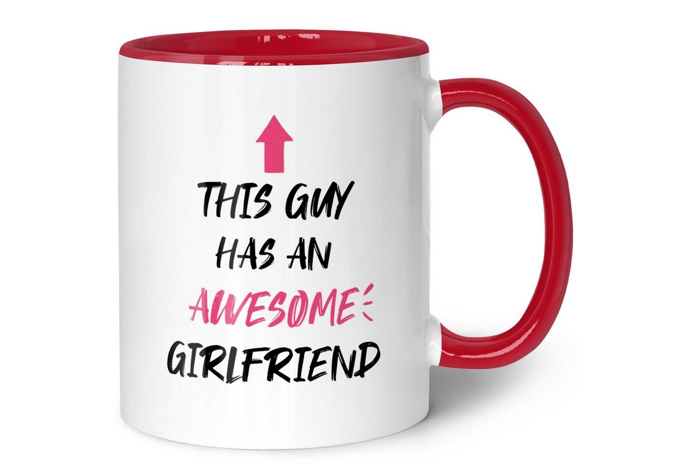 GRAVURZEILE Tasse mit Spruch - Awesome Girlfriend - Geschenk für Paare & Verliebte, Keramik, Farbe: Rot von GRAVURZEILE