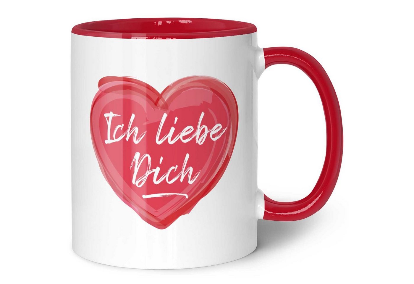 GRAVURZEILE Tasse mit Spruch - Ich liebe dich - Geschenk für Paare & Verliebte, Keramik, Farbe: Rot von GRAVURZEILE