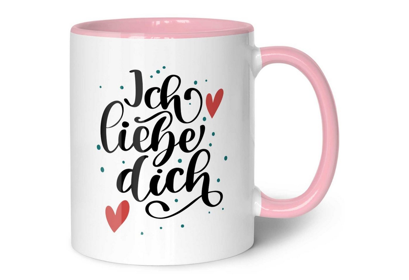 GRAVURZEILE Tasse mit Spruch - Ich liebe dich V2 - Geschenk für Paare, Keramik, Farbe: Rosa von GRAVURZEILE