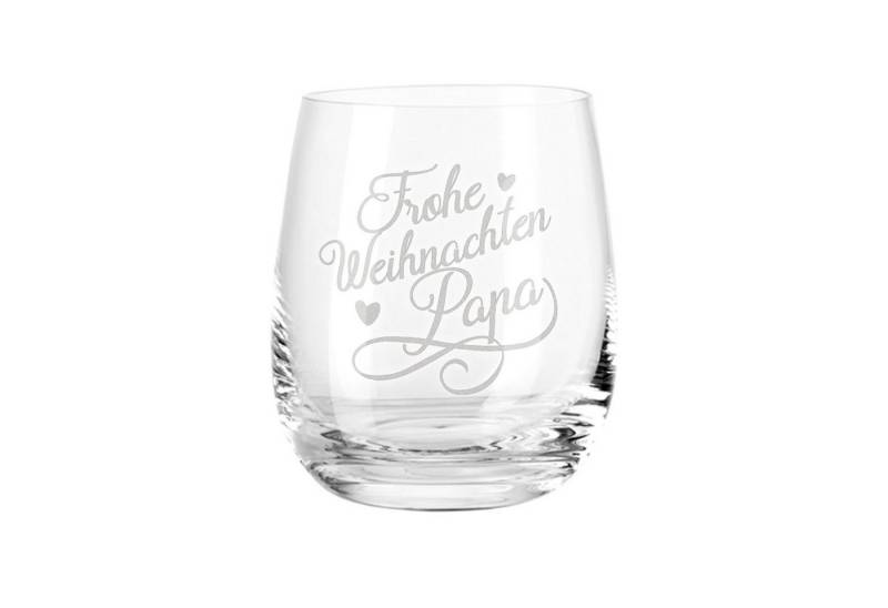 GRAVURZEILE Teelichthalter aus Glas mit Gravur von Leonardo - Weihnachtsdeko - Frohe Weihnachten (Papa), Geschenke für Frauen und Männer zu Weihnachten Nikolaus und Wichtel von GRAVURZEILE