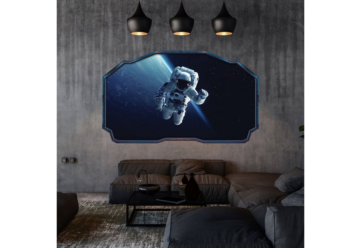 GRAVURZEILE Wandtattoo im Weltraum & Astronaut Design - Kinderzimmer- Wandsticker - (3D Wanddurchbruch & Deko), Ausführung: V1 GRAVURZEILE Wandtattoo im Weltraum & Astronaut Design - Kinderzimmer- Wandsticker - (3D Wanddurchbruch & Deko), Ausführung: V1 von GRAVURZEILE