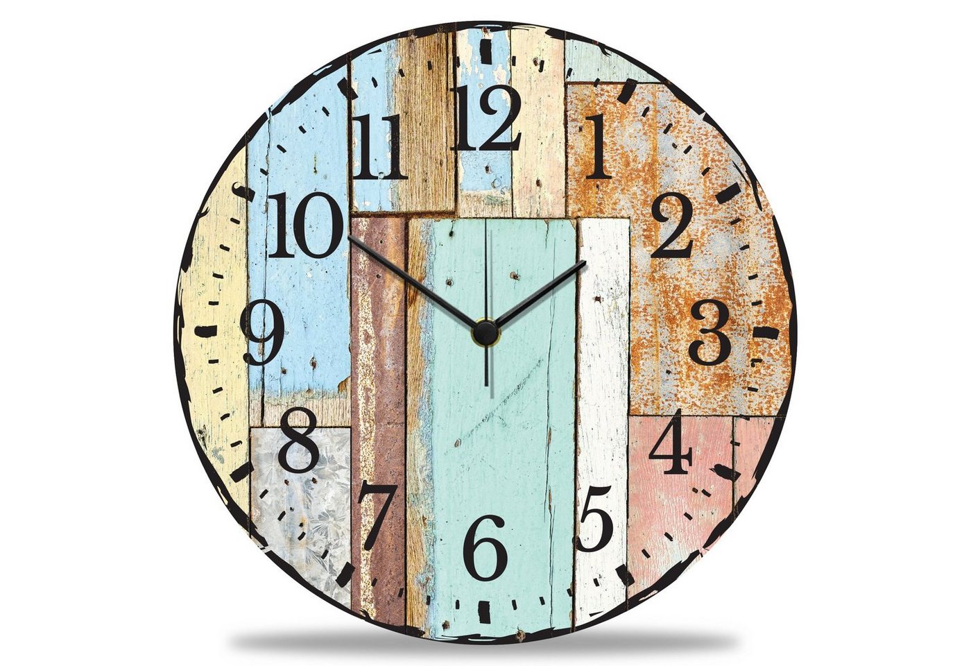 GRAVURZEILE Wanduhr GRAVURZEILE Wanduhr aus Holz Luv Vintage Design - Geräuscharm kein Ticken - 30 cm Ø - Design Wanduhren für Wohnzimmer Schlafzimmer & Küche von GRAVURZEILE