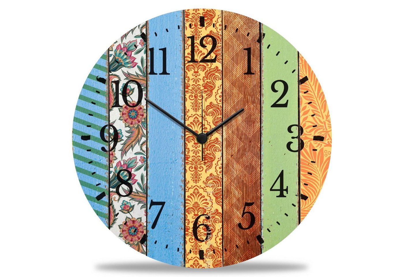 GRAVURZEILE Wanduhr GRAVURZEILE Wanduhr aus Holz Mandala Design - Geräuscharm kein Ticken - 30 cm Ø - Design Wanduhren für Wohnzimmer Schlafzimmer & Küche von GRAVURZEILE