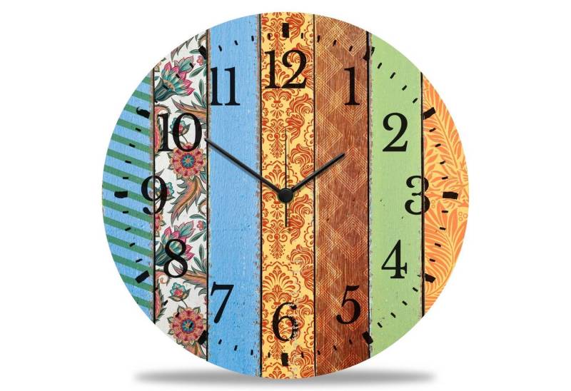 GRAVURZEILE Wanduhr GRAVURZEILE Wanduhr aus Holz Mandala Design - Geräuscharm kein Ticken von GRAVURZEILE