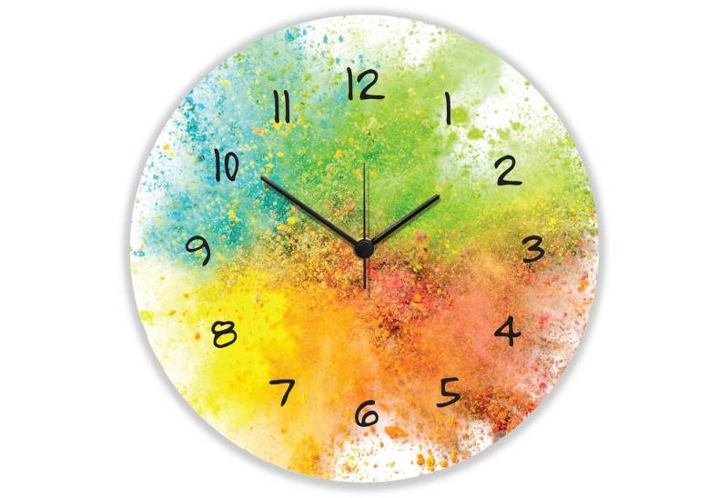 GRAVURZEILE Wanduhr GRAVURZEILE Wanduhr aus Holz Splash Love - Geräuscharm kein Ticken von GRAVURZEILE