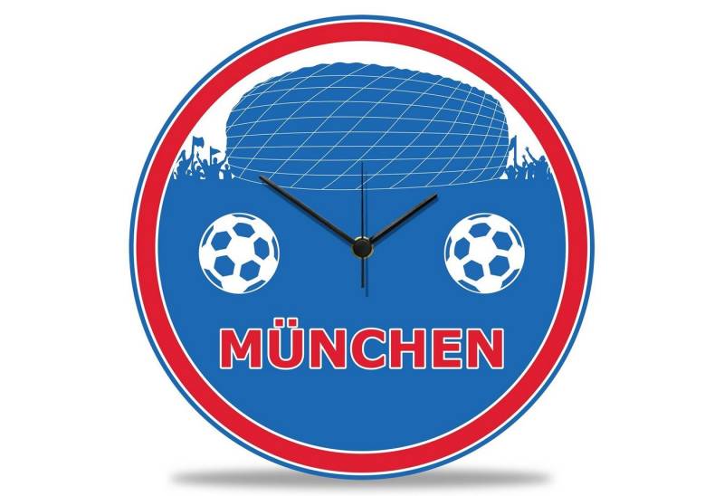 GRAVURZEILE Wanduhr aus Holz - Vereinsliebe München - UV Druck - von GRAVURZEILE