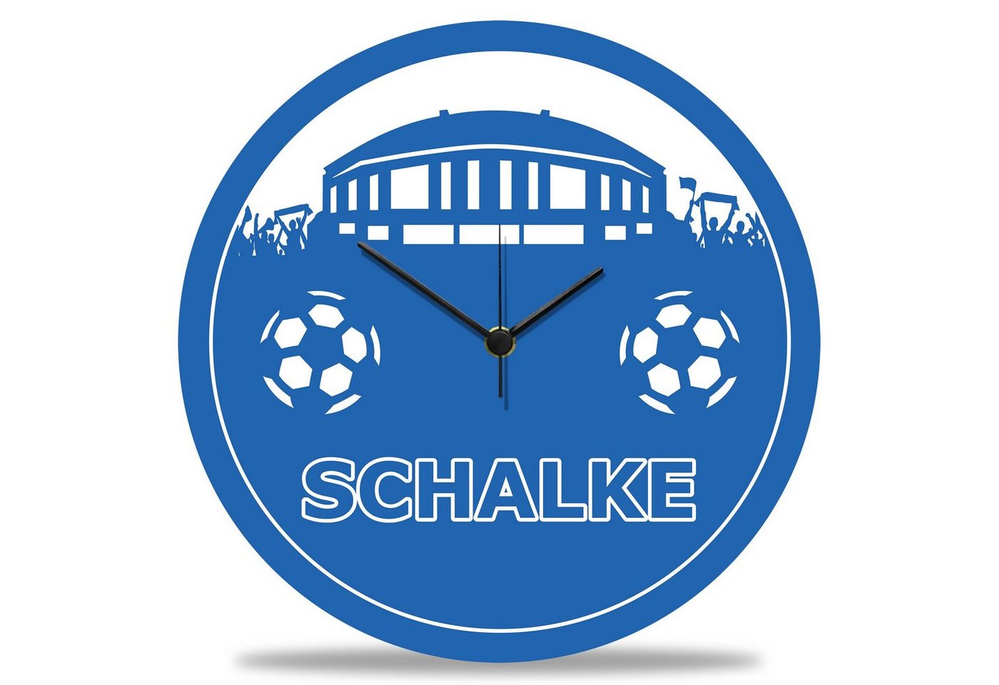 GRAVURZEILE Wanduhr aus Holz - Vereinsliebe Schalke - UV Druck - von GRAVURZEILE