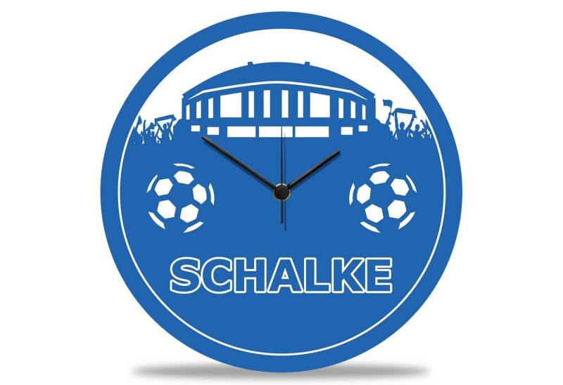 GRAVURZEILE Wanduhr aus Holz - Vereinsliebe Schalke - UV Druck - von GRAVURZEILE