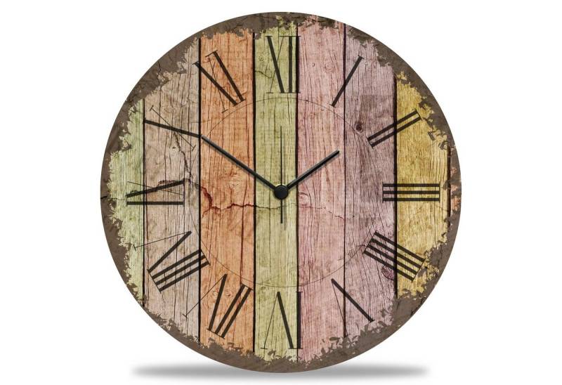 GRAVURZEILE Wanduhr GRAVURZEILE Wanduhr aus Holz Wood Cocktail - Geräuscharm von GRAVURZEILE