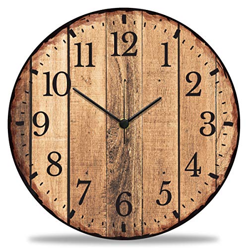 GRAVURZEILE Wanduhr aus Holz - Nature Love - Schleichendes Uhrwerk - Ohne Tickgeräusche - Ø 30 cm - Design Wanduhren für Wohnzimmer Schlafzimmer & Küche von GRAVURZEILE