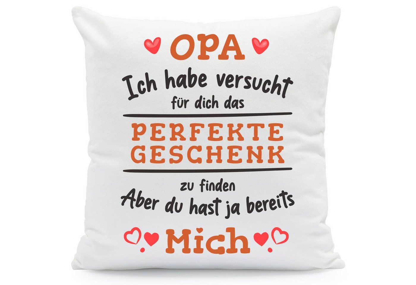 GRAVURZEILE Zierkissen mit Spruch - Das Perfekte Geschenk - Für Familie & Freunde -, starke Farben ohne verblassen - Opa - ohne Füllung von GRAVURZEILE