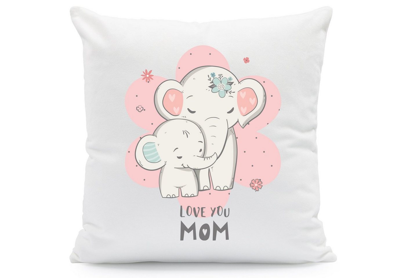 GRAVURZEILE Zierkissen mit Spruch - Elefanten Mama - Geschenk für Familie - Muttertag -, starke Farben ohne verblassen, Maschinenwäsche geeignet - mit Füllung von GRAVURZEILE