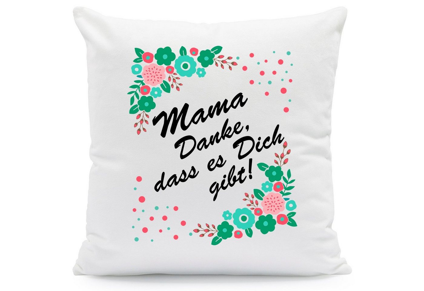 GRAVURZEILE Zierkissen mit Spruch - Mama Danke, dass es Dich gibt - zu Muttertag -, starke Farben ohne verblassen, Maschinenwäsche geeignet - ohne Füllung von GRAVURZEILE