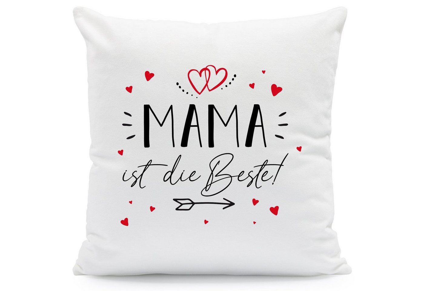 GRAVURZEILE Zierkissen mit Spruch - Mama ist die Beste! - Geschenk für Familie - Zu Muttertag, starke Farben ohne Verblassen, Maschinenwäsche geeignet - ohne Füllung von GRAVURZEILE